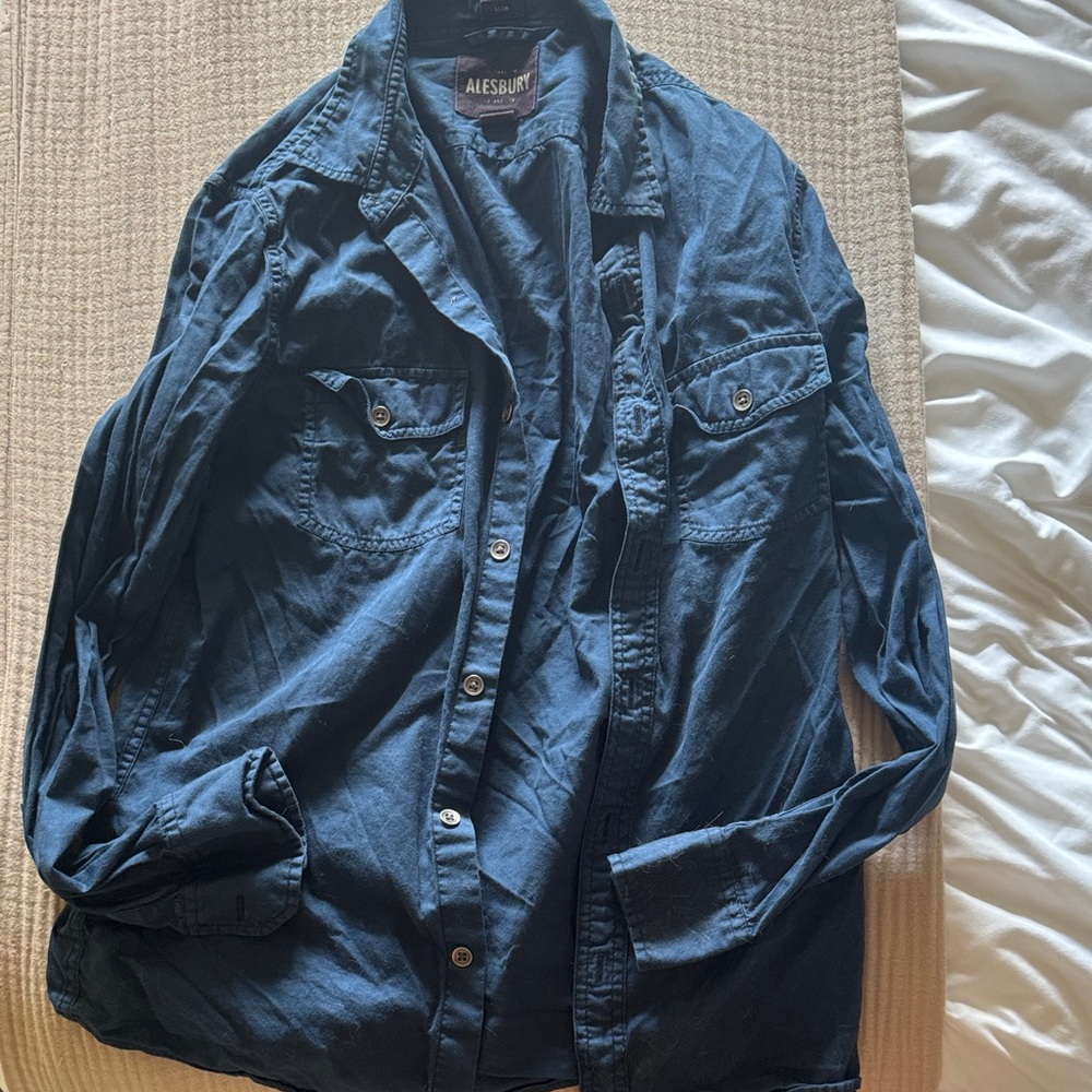 Alesbury Men's Navy Shirt Jacket